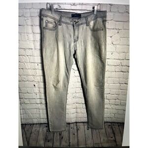 P&P Jeans  Grey Rhinestone Embellished Slim Denim Pants Size 11/12 Streetwear
